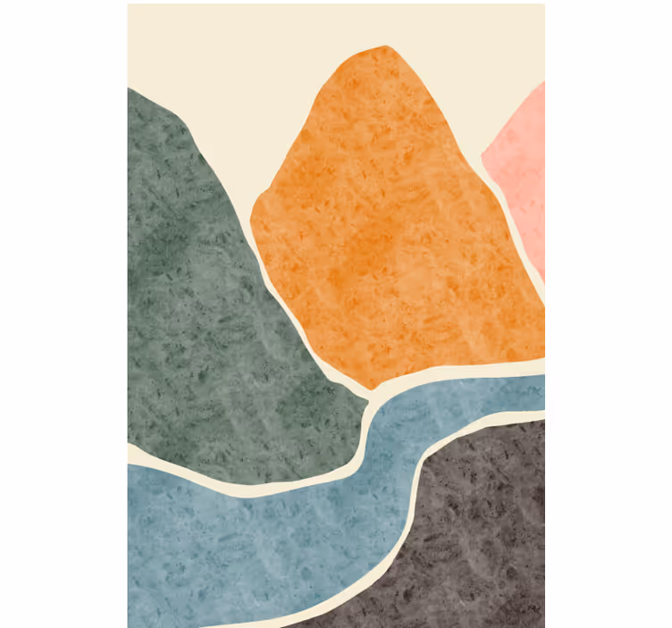 Rolgordijn woonkamer moderne abstracte schilderij - TenStickers