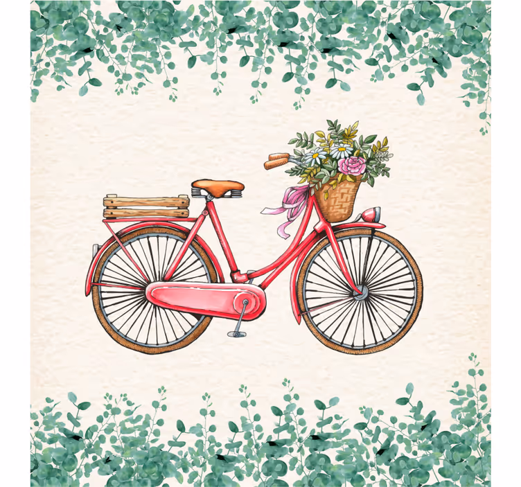 Rolgordijn woonkamer rústiek vintage fiets - TenStickers