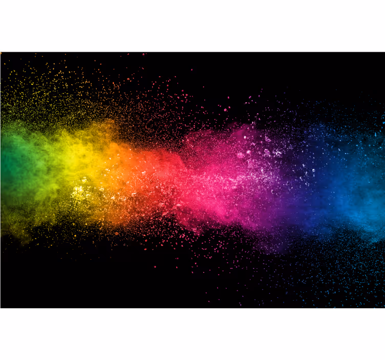 Rolgordijn woonkamer in multicolor spetters - TenStickers