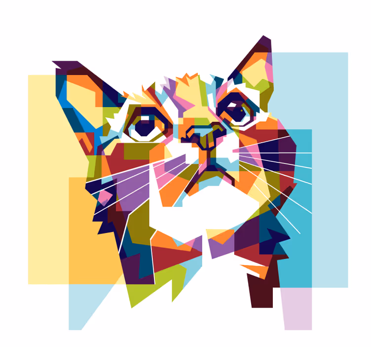 Rolgordijn woonkamer kattenkleuren - TenStickers