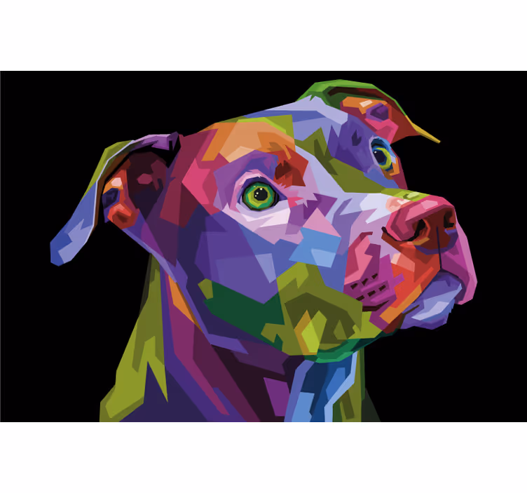 Rolgordijn woonkamer moderne pitbull multicolor - TenStickers
