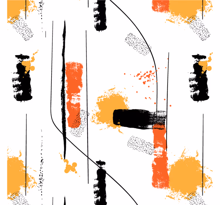 Rolgordijn woonkamer abstract lijnkunst - TenStickers