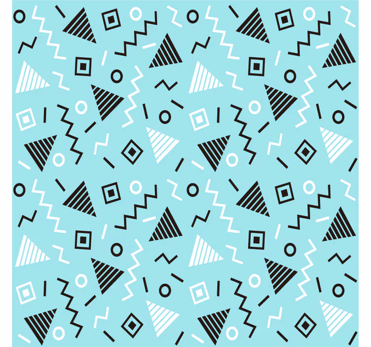 Rolgordijn woonkamer 80s memphis stijl patroon - TenStickers