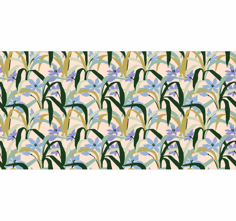 Rolgordijn woonkamer kleurrijk patroon abstracte bladeren - TenStickers