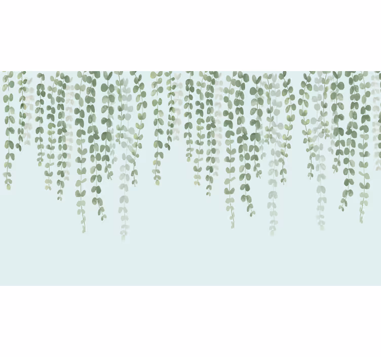 Rolgordijn woonkamer met hangende elegante planten - TenStickers