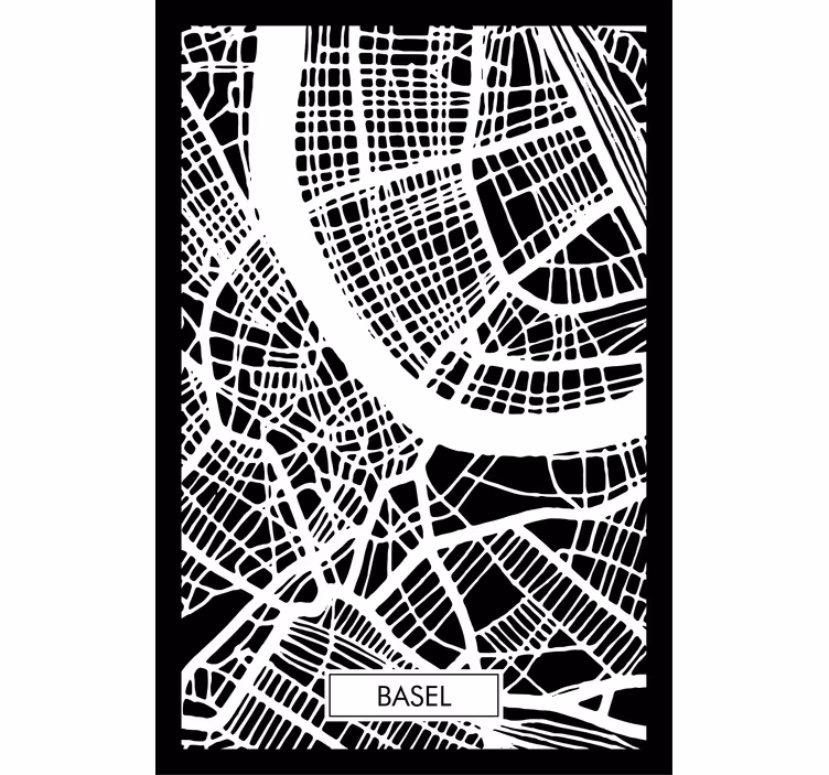 Rolgordijn woonkamer topografische kaart basel - TenStickers