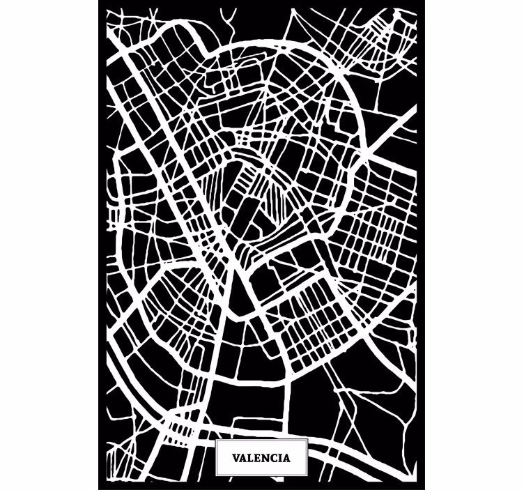 Rolgordijn woonkamer topografische kaart valencia - TenStickers