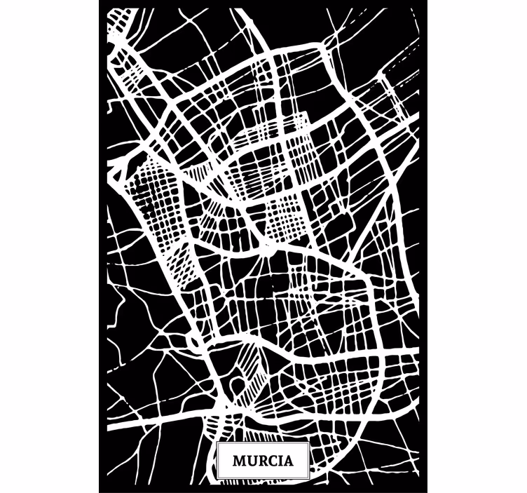 Rolgordijn woonkamer topografische kaart murcia - TenStickers