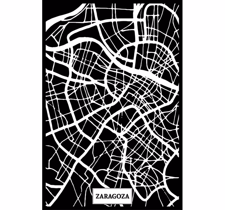 Rolgordijn woonkamer topografische kaart zaragoza - TenStickers