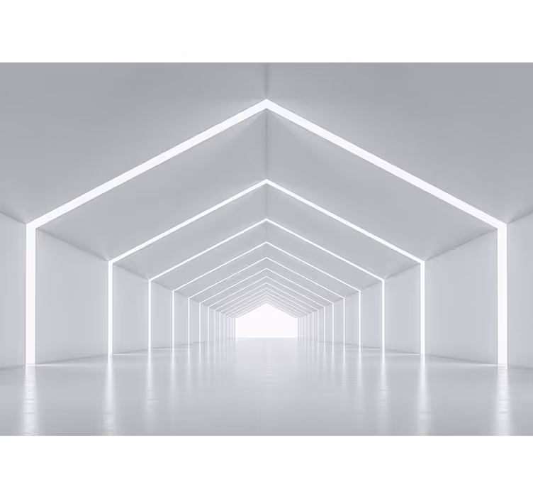 Wit rolgordijn met 3d effect tunnel - TenStickers