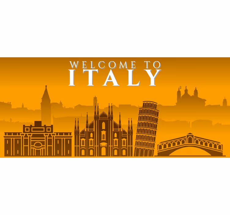 Rolgordijn geel skyline italië - TenStickers