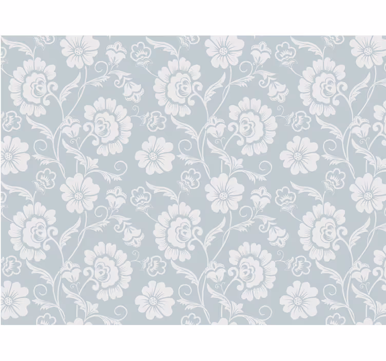 Rolgordijn grijs elegant bloemenpatroon - TenStickers