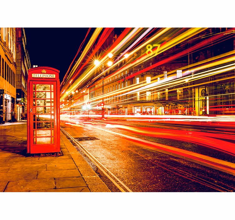 Rood rolgordijn iconic london night - TenStickers