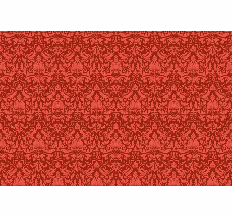 Rood rolgordijn met barokpatroon overlay - TenStickers