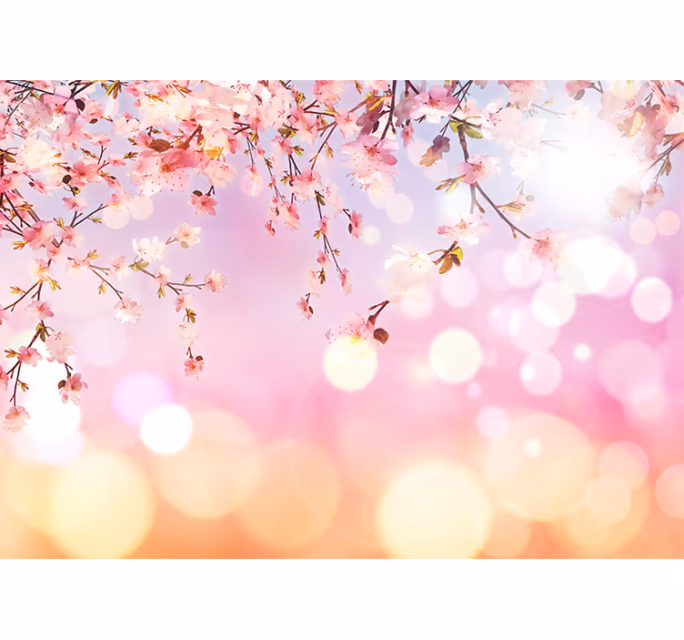 Rolgordijn roze sakura 3d - TenStickers