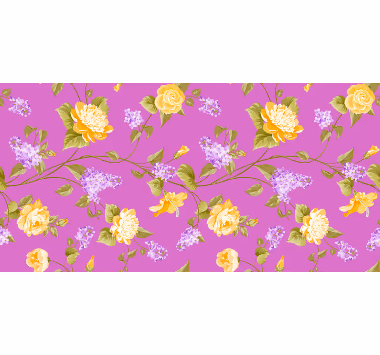 Rolgordijn paars met bloemenpatroon - TenStickers