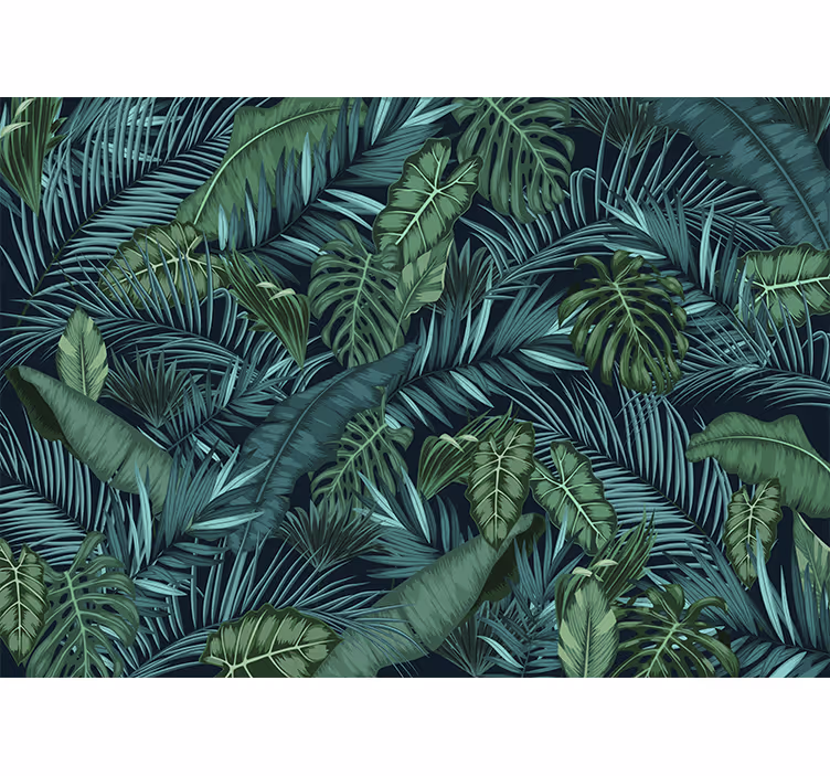 Rolgordijn woonkamer jungle fotobehang - TenStickers
