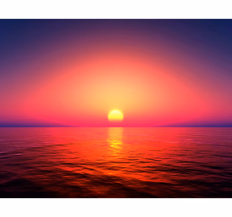 Rolgordijn woonkamer zonsondergang aan zee - TenStickers