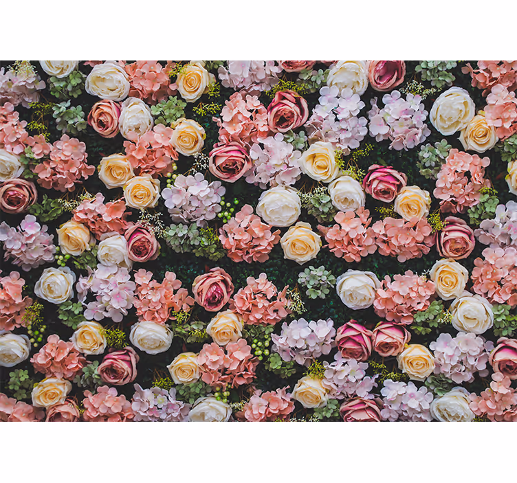 Rolgordijn woonkamer bloemen vintage stijl - TenStickers