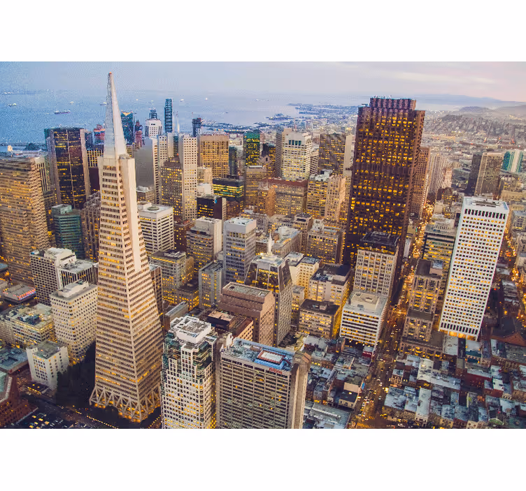 Rolgordijn woonkamer san francisco's wolkenkrabbers - TenStickers