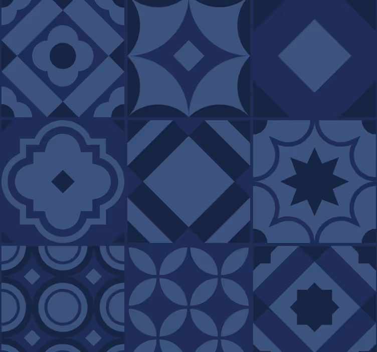 Blauw rolgordijn marineblauwe tegels - TenStickers