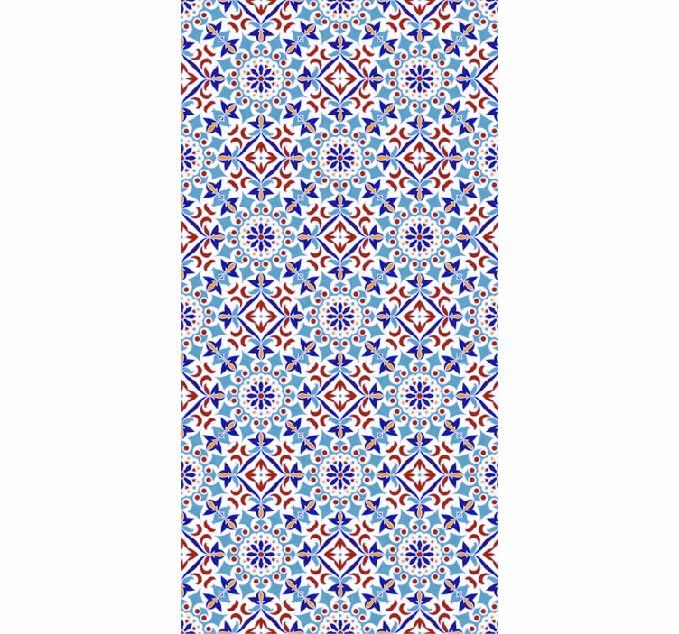 Blauw rolgordijn met keramisch motief - TenStickers
