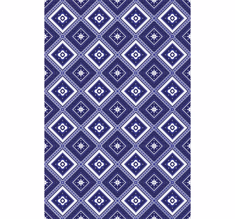 Blauw rolgordijn met diamantmotief - TenStickers