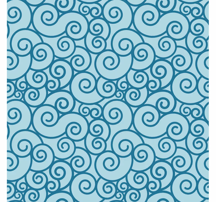 Blauw rolgordijn met spiraalpatroon accent - TenStickers