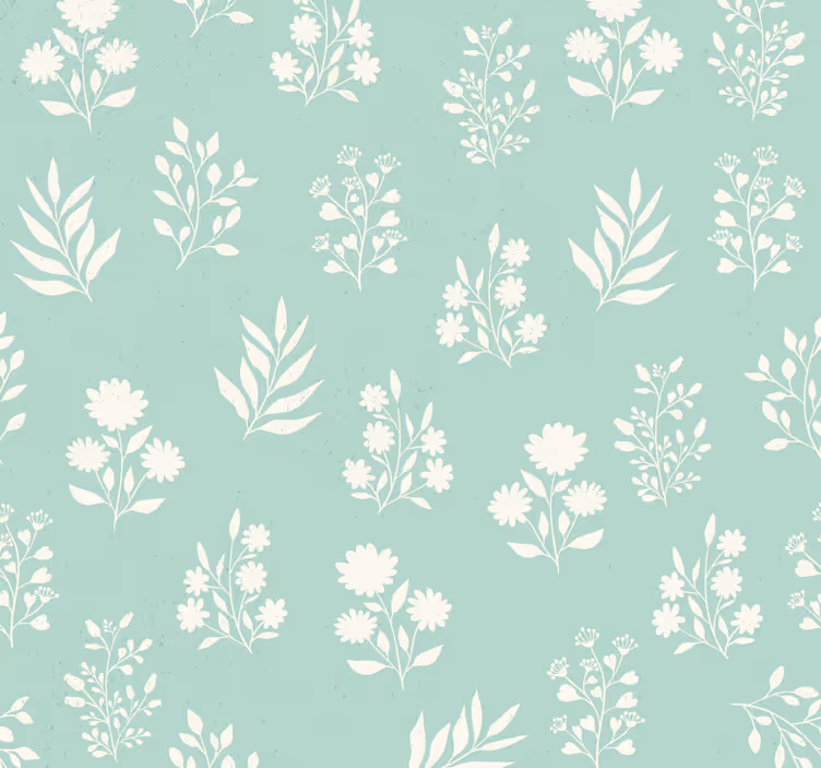 Blauw rolgordijn met klein bloemenpatroon - TenStickers