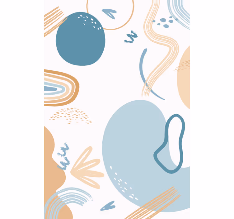 Blauw rolgordijn abstract golfpatronen - TenStickers