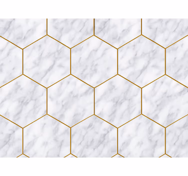 Modern rolgordijn hexagonale marmeren tegel - TenStickers