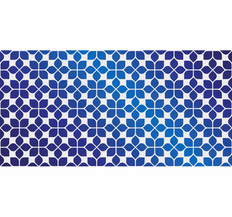 Blauw rolgordijn met blauwe bloemen - TenStickers