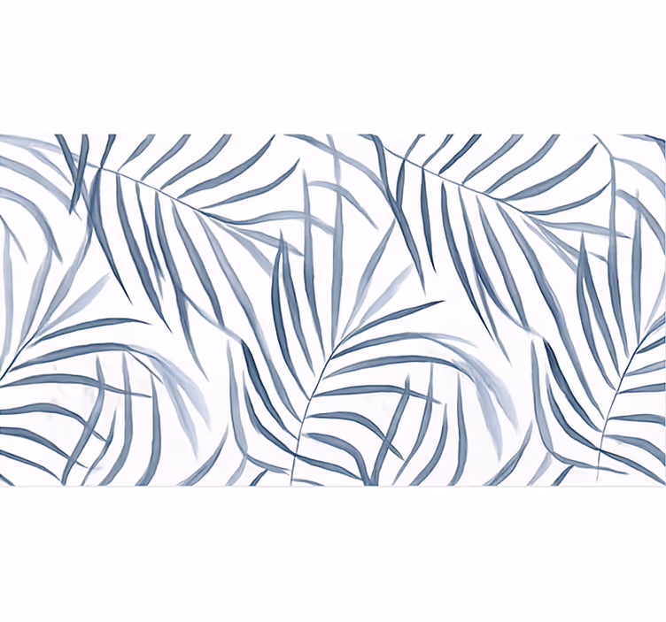 Blauw rolgordijn met dunne bladeren design - TenStickers
