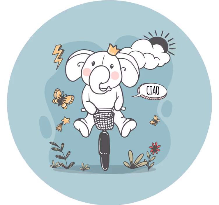 Blauw rolgordijn hi olifant - TenStickers
