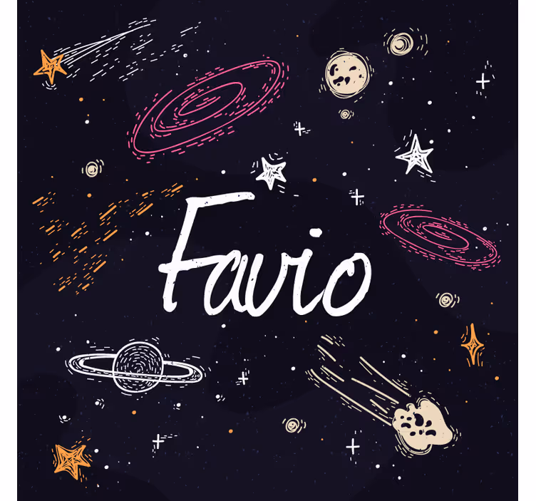 Blauw rolgordijn galaxy met aanpasbare naam - TenStickers
