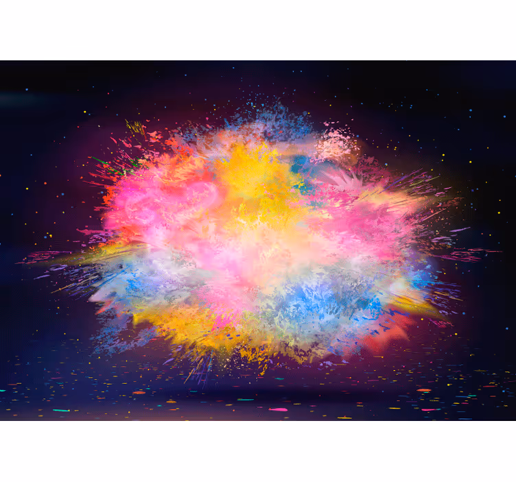 Rolgordijn woonkamer regenboogkracht explosie - TenStickers
