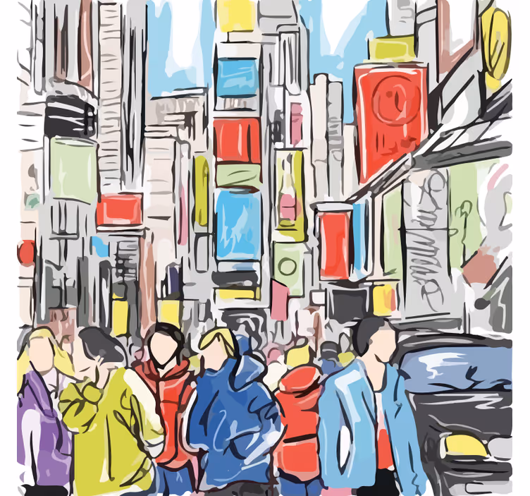 Rolgordijn woonkamer moderne new york stijl - TenStickers