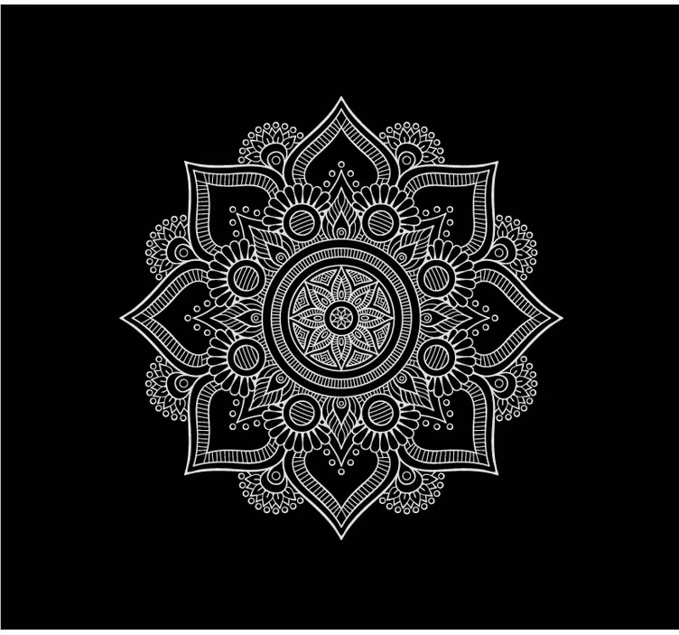 Rolgordijn woonkamer zwart-wit mandala - TenStickers