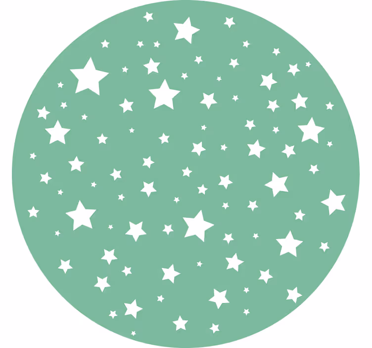 Rolgordijn groen groene sterren rond - TenStickers