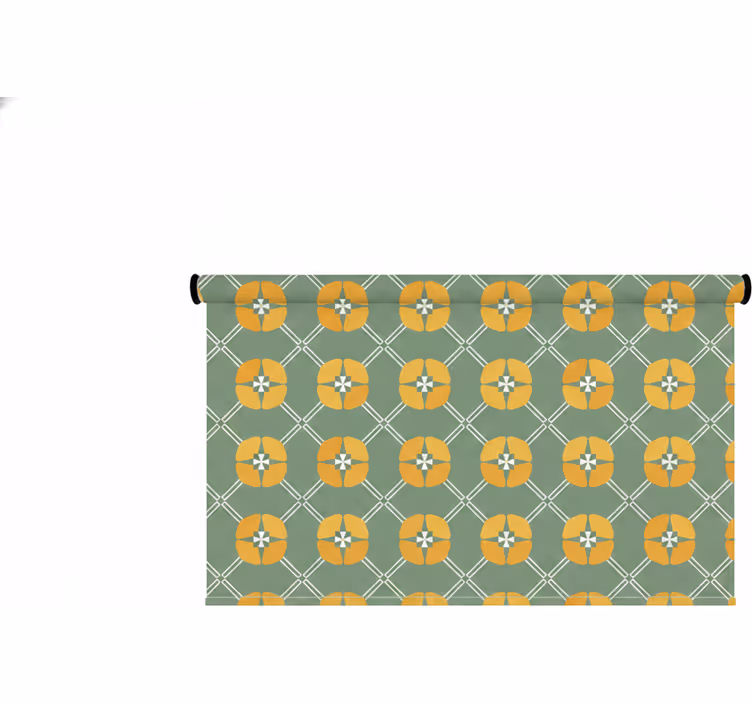 Rolgordijn groen vintage groen bloemenpatroon - TenStickers