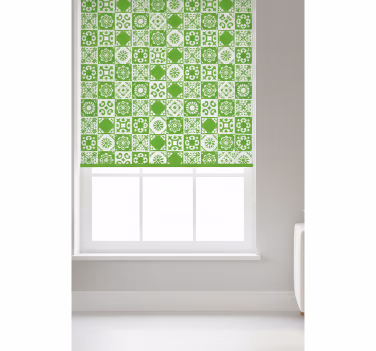 Rolgordijn groen abstract groen en wit - TenStickers