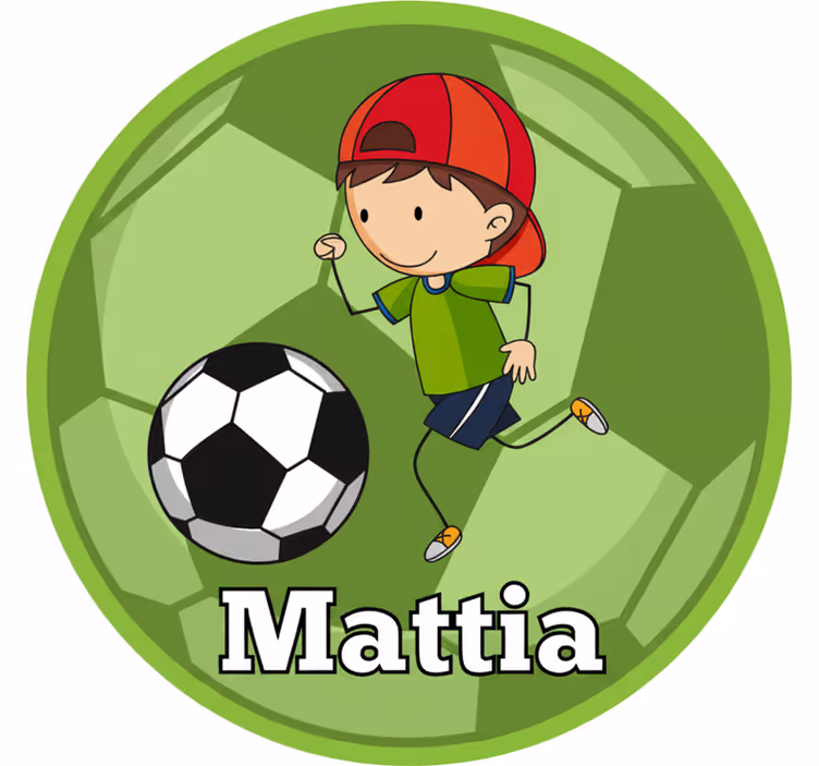 Rolgordijn groen met voetbalontwerp en naam naar keuze - TenStickers