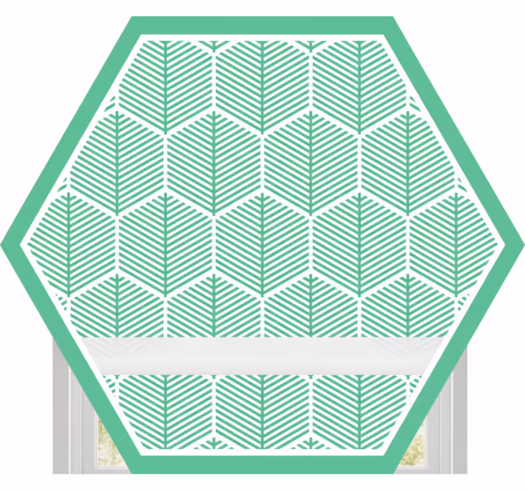 Rolgordijn groen hexagonaal met groene planten - TenStickers