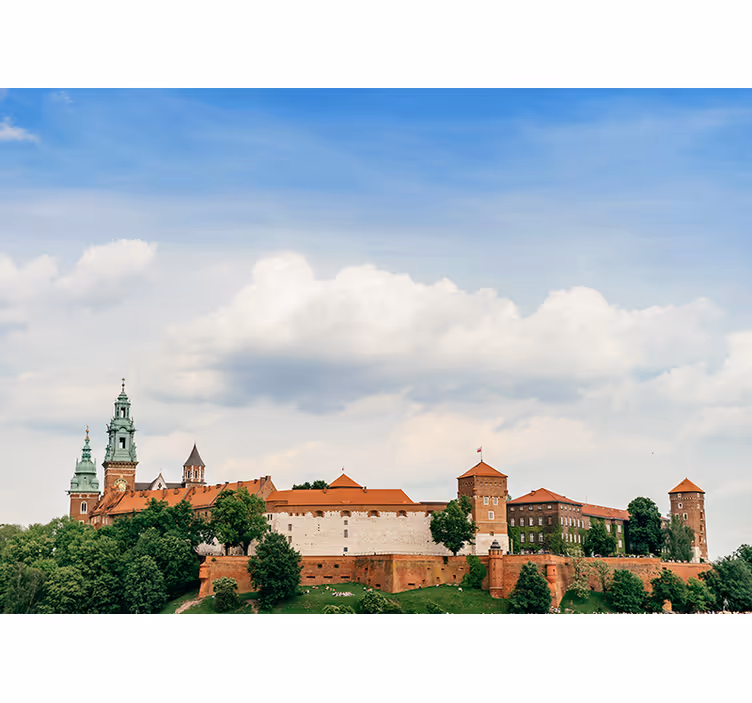 Rolgordijn woonkamer koninklijk kasteel in krakau - TenStickers