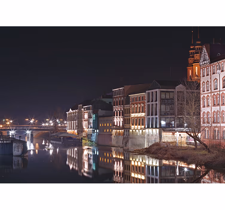 Rolgordijn woonkamer opole nigh time - TenStickers