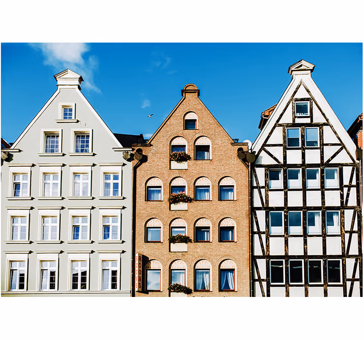 Rolgordijn woonkamer gdańskse gemberhuizen - TenStickers