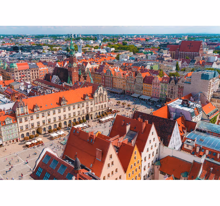Rolgordijn woonkamer wrocław panorama - TenStickers