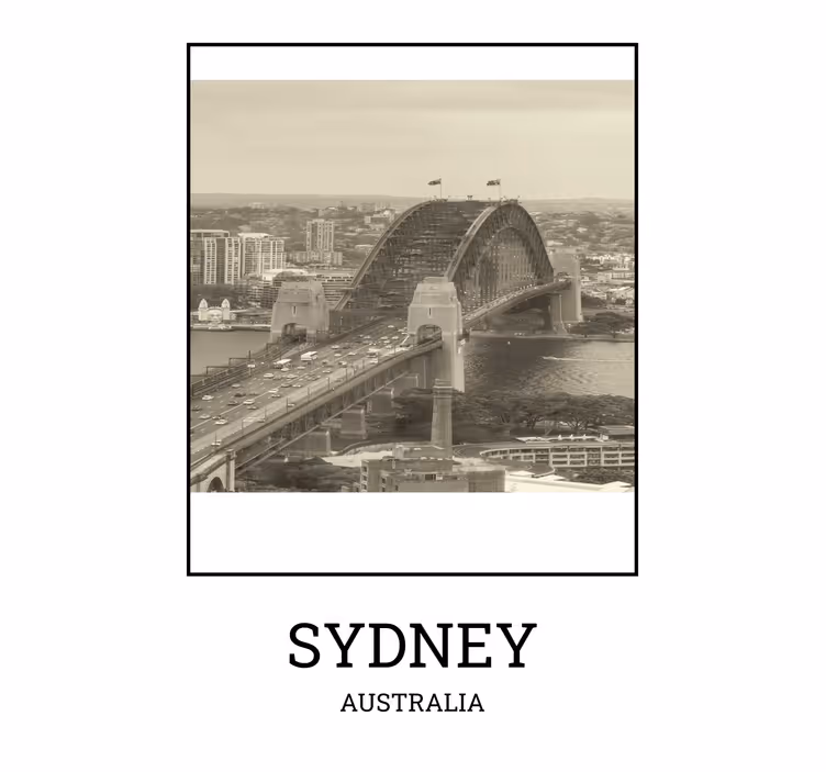 Rolgordijn woonkamer sydney zwart en wit - TenStickers