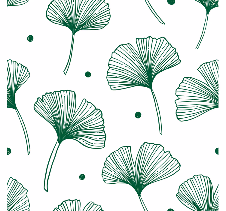 Rolgordijn woonkamer big ginkgo groene bladeren - TenStickers