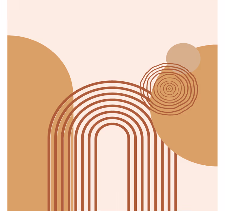 Rolgordijn woonkamer nieuw warm geometrisch stijl - TenStickers